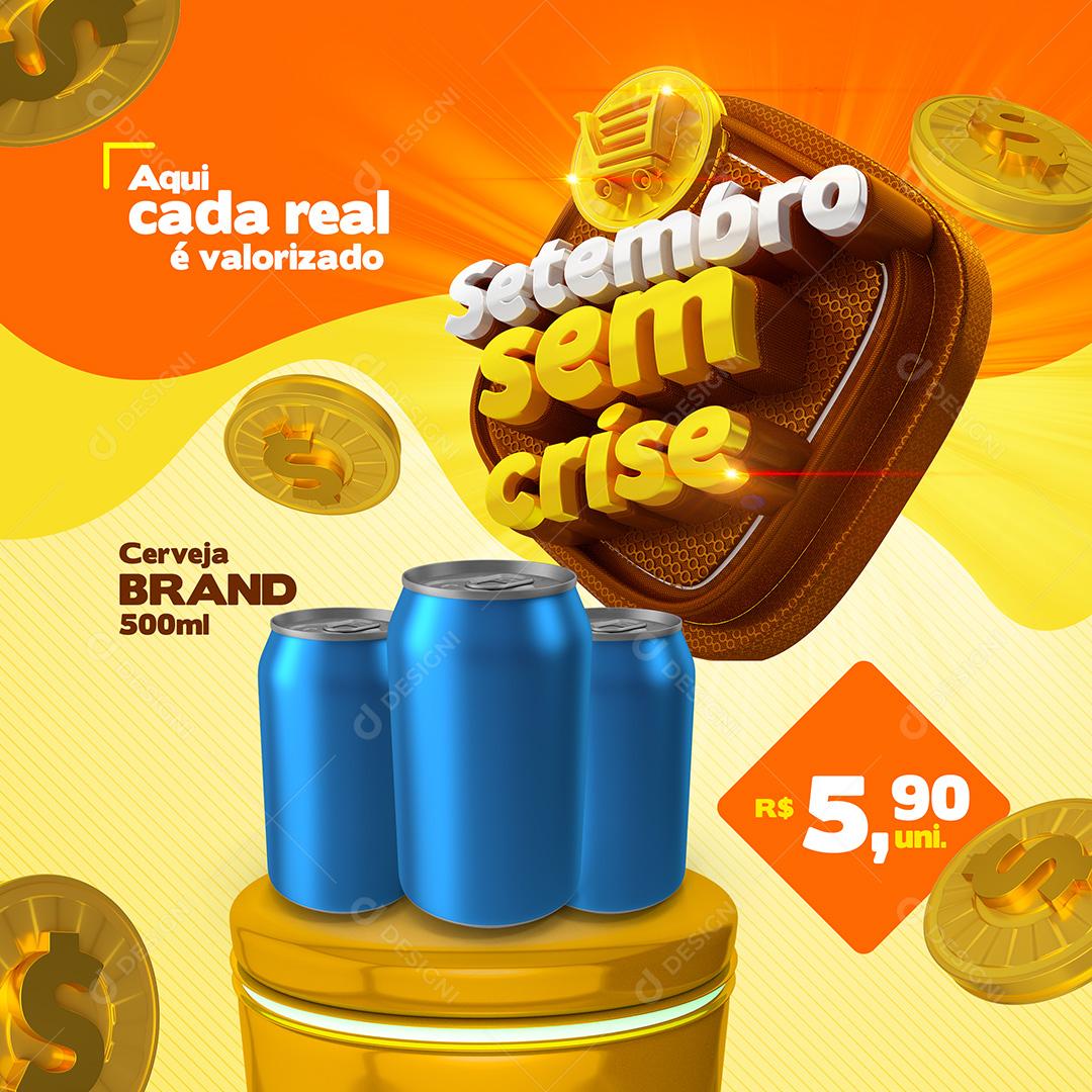 Setembro Sem Crise Cerveja Bares Social Media PSD Editável