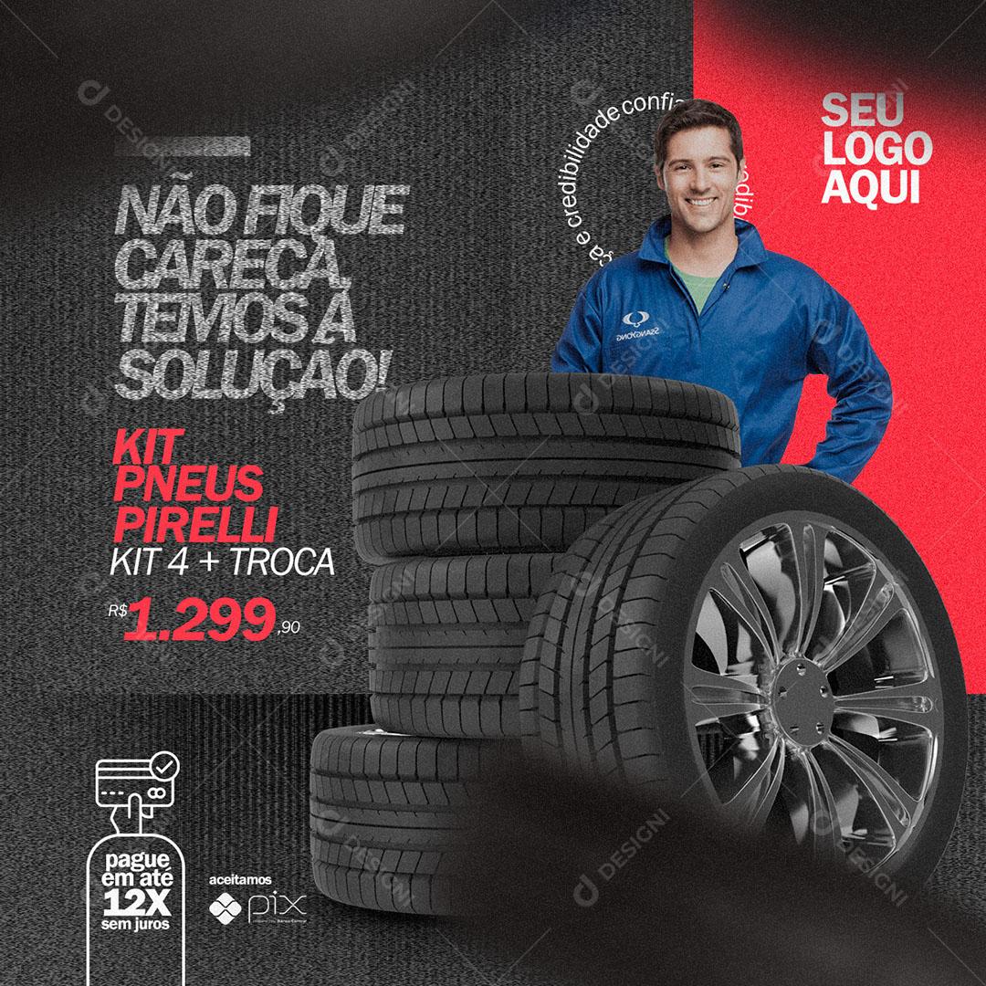 Post Feed Oficina Mecânica Não Fique Careca Social Media PSD Editável