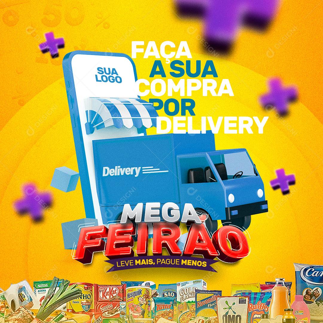 Post Feed Mega Feirão Leve Mais Pague Menos Social Media PSD Editável