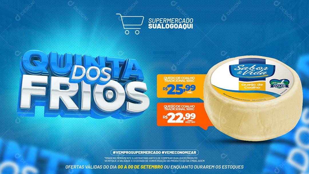 Post Banner Supermercado Quinta Dos Frios Produto Social Media PSD Editável