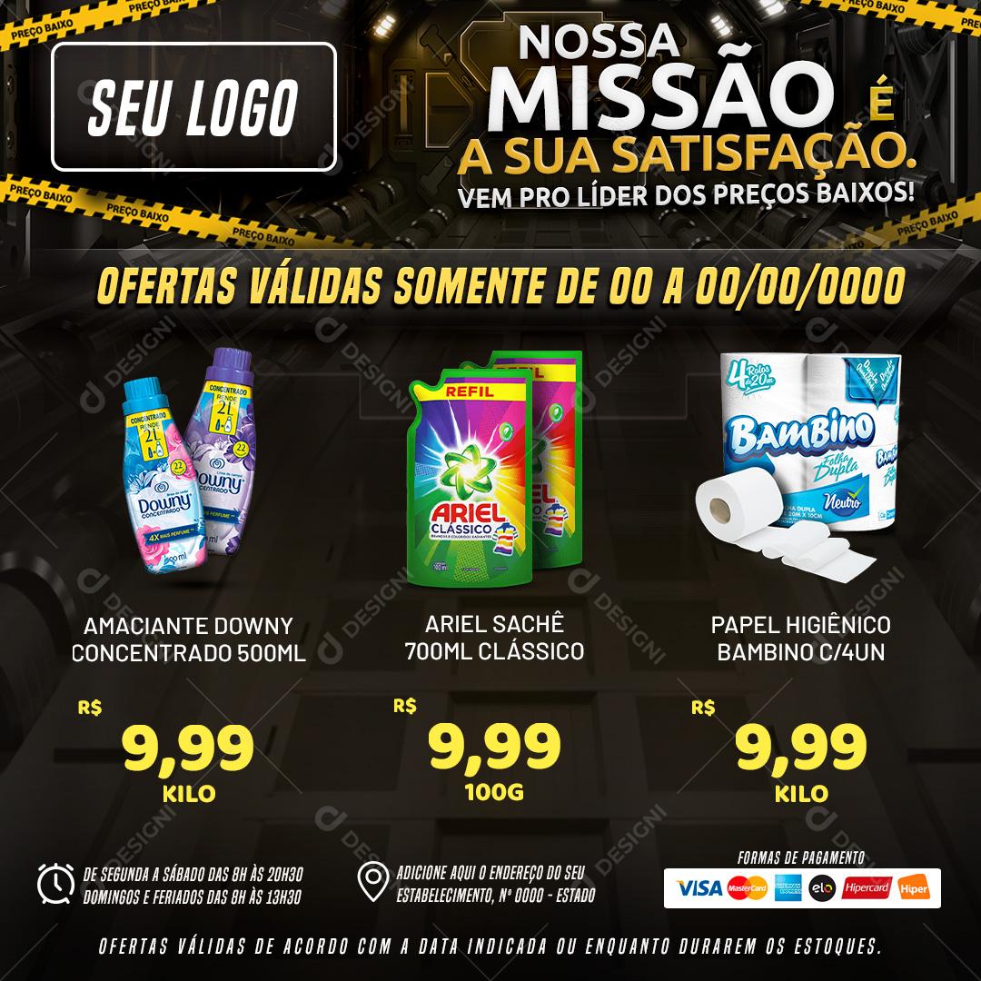 Nossa Missão É a Sua Satisfação Social Media PSD Editável