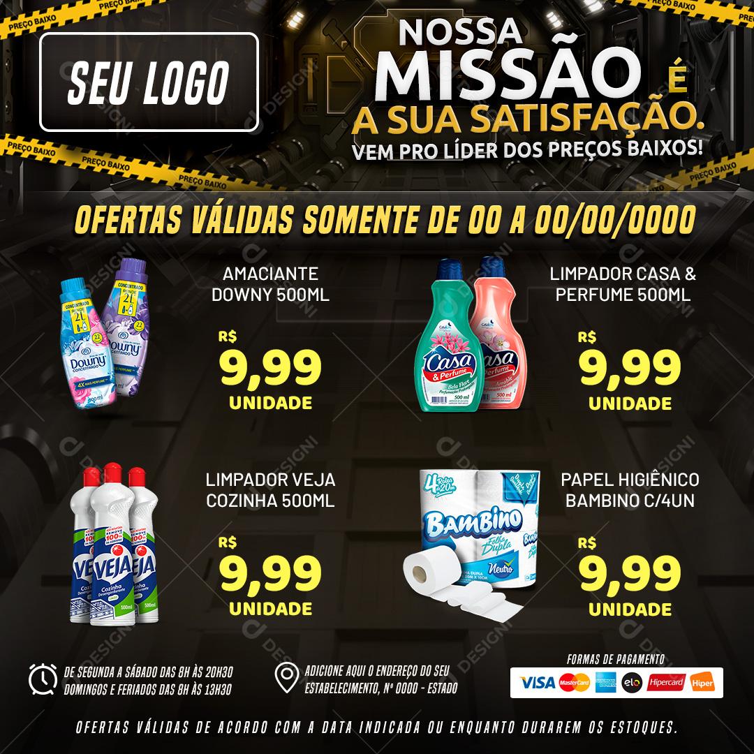 Nossa Missão É a Sua Satisfação Social Media PSD Editável