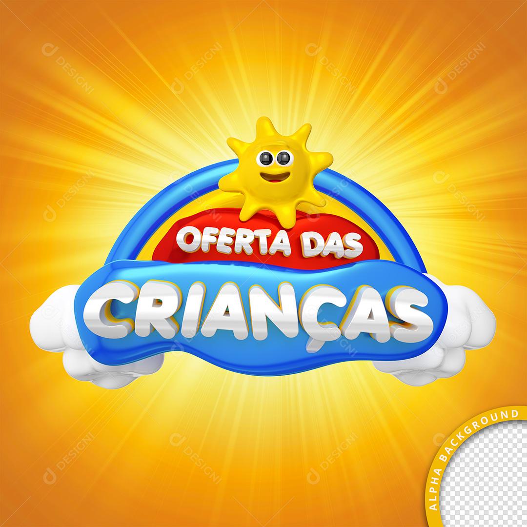 Selo 3D para Composição Oferta das Crianças PSD