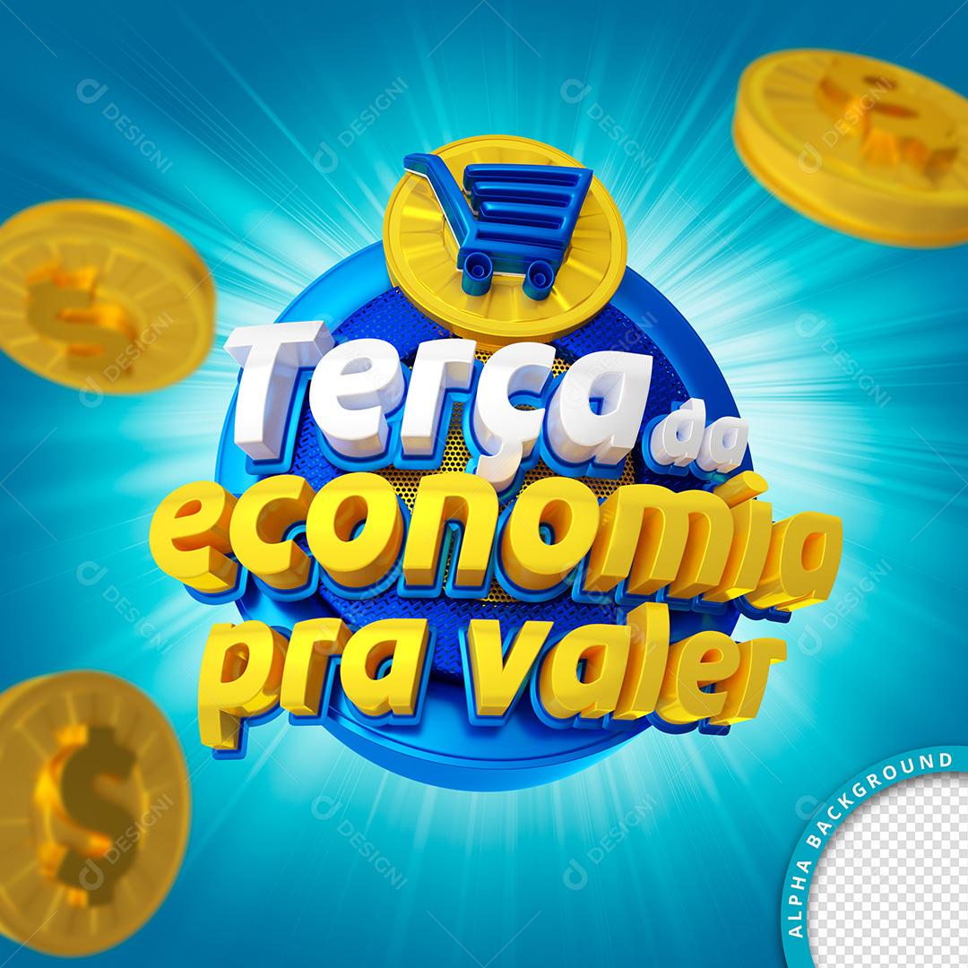 Selo 3D para Composição Terça Da Economia Pra Valer PSD