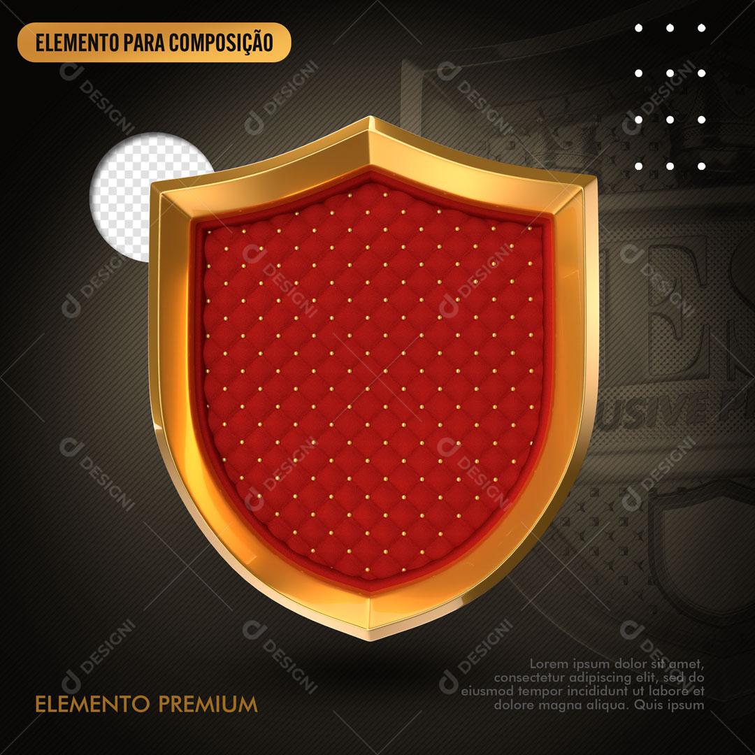Brasão Elemento 3D Composição PSD
