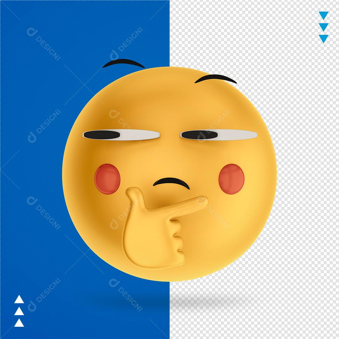 Elemento 3D para Composição Emoji Cartoon PNG Transparente Sem Fundo