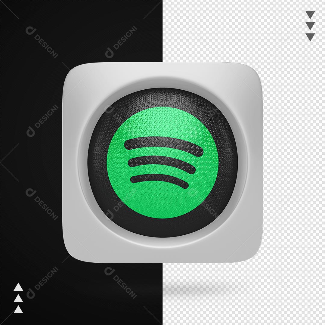 Ícone 3D Spotify para Composição PNG Transparente Sem Fundo