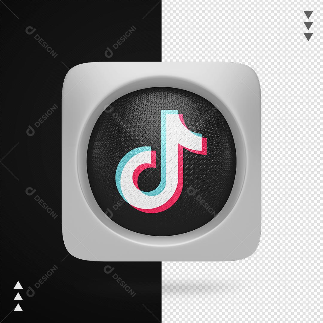 Ícone 3D TikTok para Composição PNG Transparente Sem Fundo