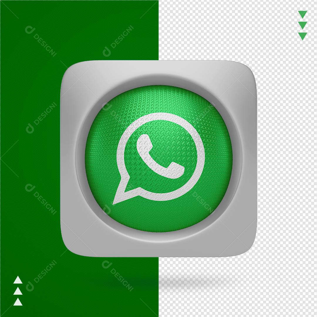 Ícone 3D WhatsApp para Composição PNG Transparente Sem Fundo