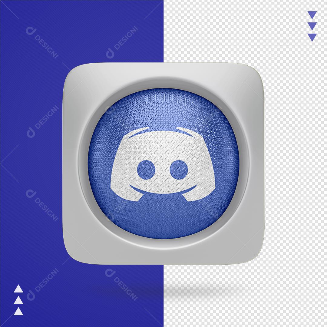 Ícone 3D Discord para Composição PNG Transparente Sem Fundo
