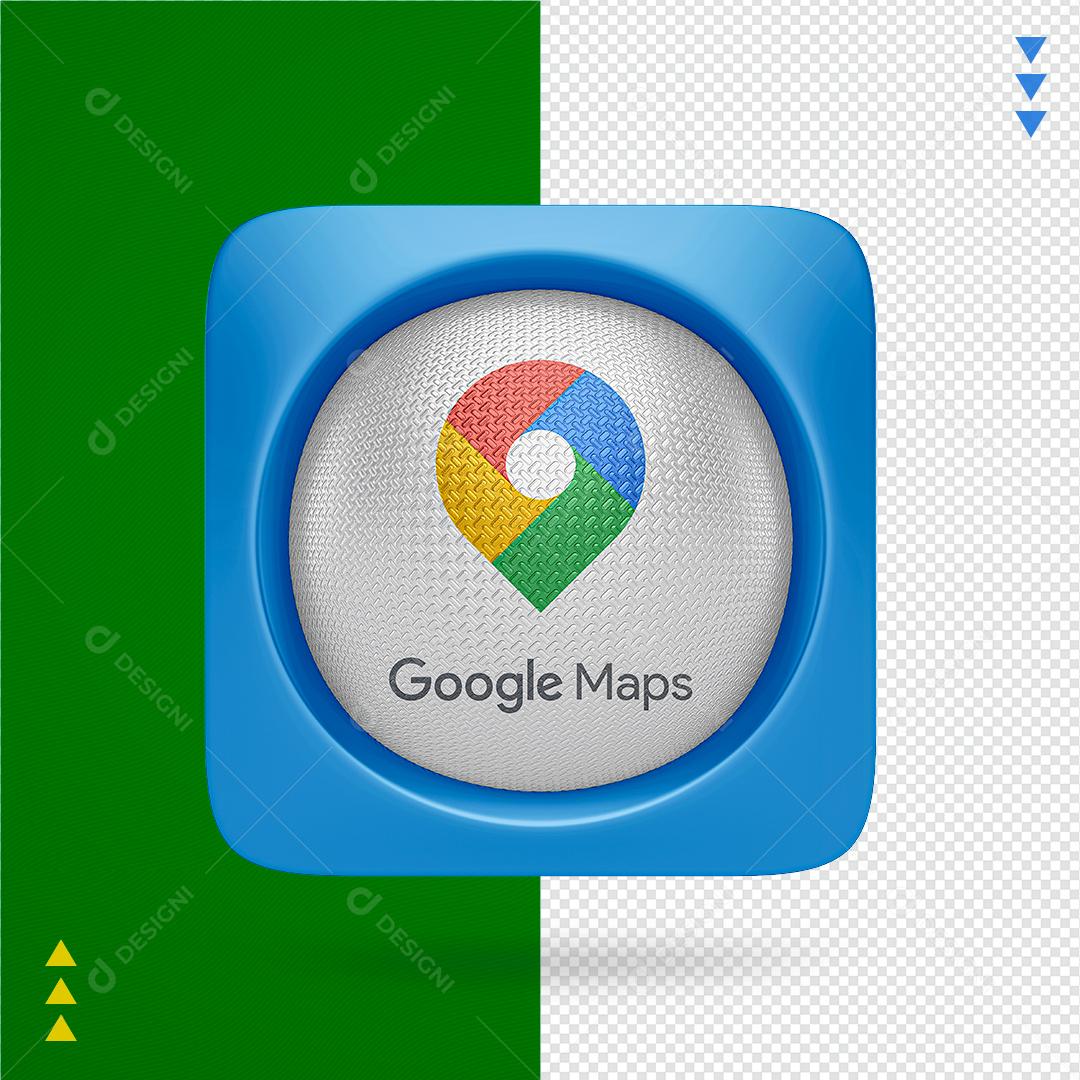 Ícone 3D Google Maps para Composição PNG Transparente Sem Fundo