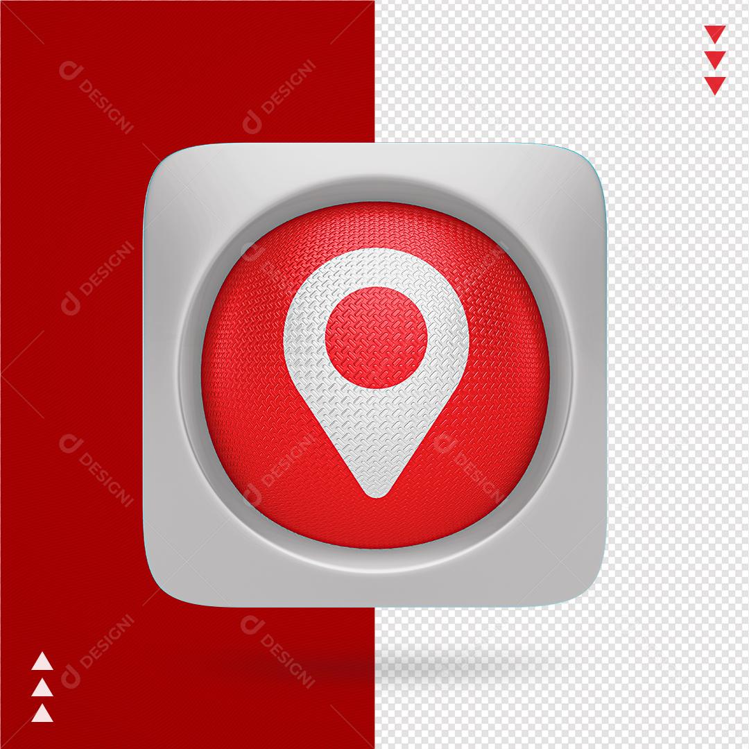 Ícone 3D Localização para Composição PNG Transparente Sem Fundo