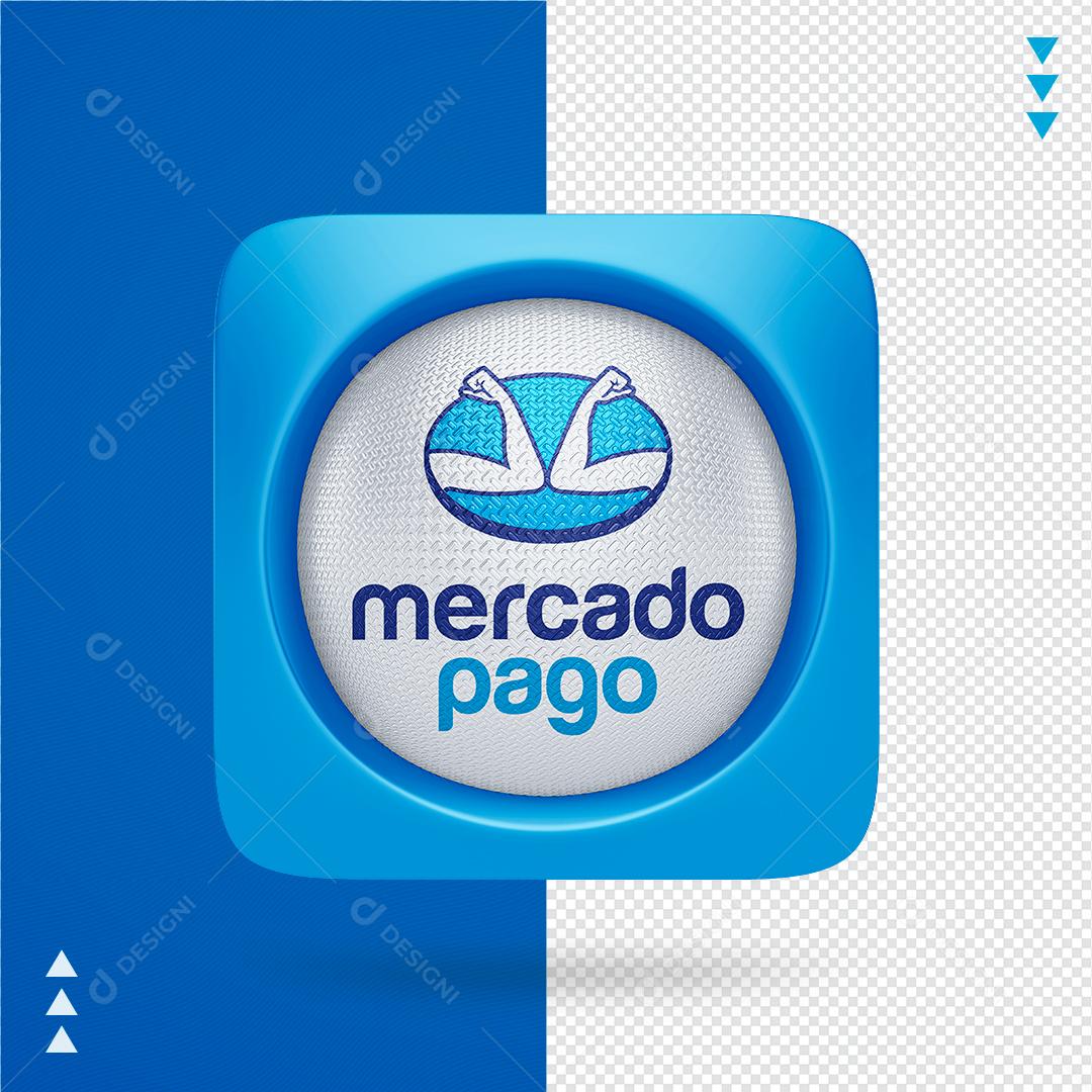 Ícone 3D Mercado Pago para Composição PNG Transparente Sem Fundo