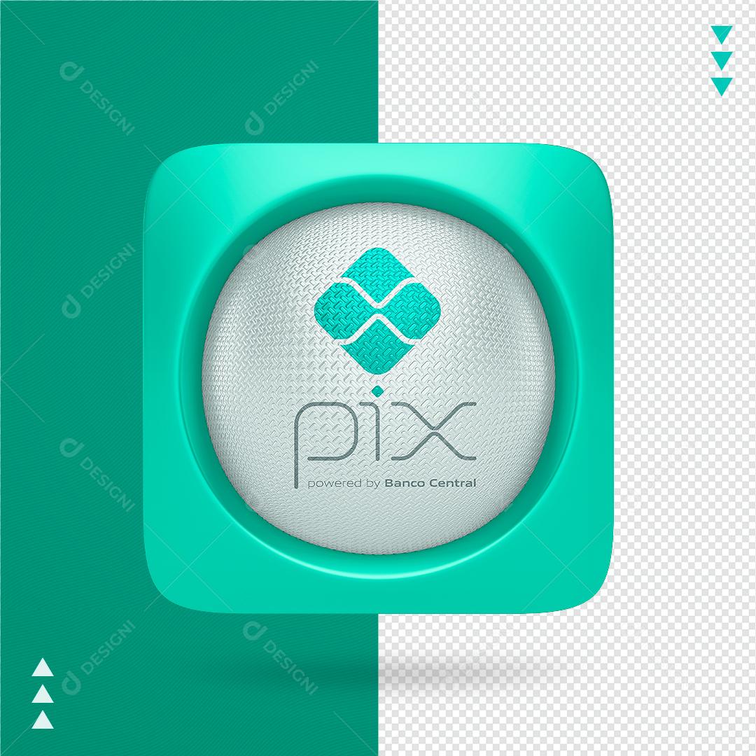 Ícone 3D Pix Composição PNG Transparente Sem Fundo