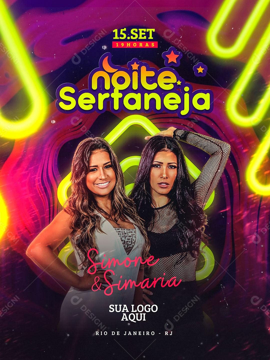 Feed Flayer Noite Sertaneja Social Media PSD Editável
