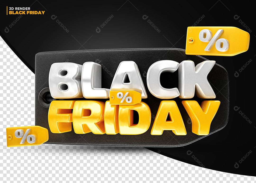 Black Friday Selo 3D Para Composição PSD