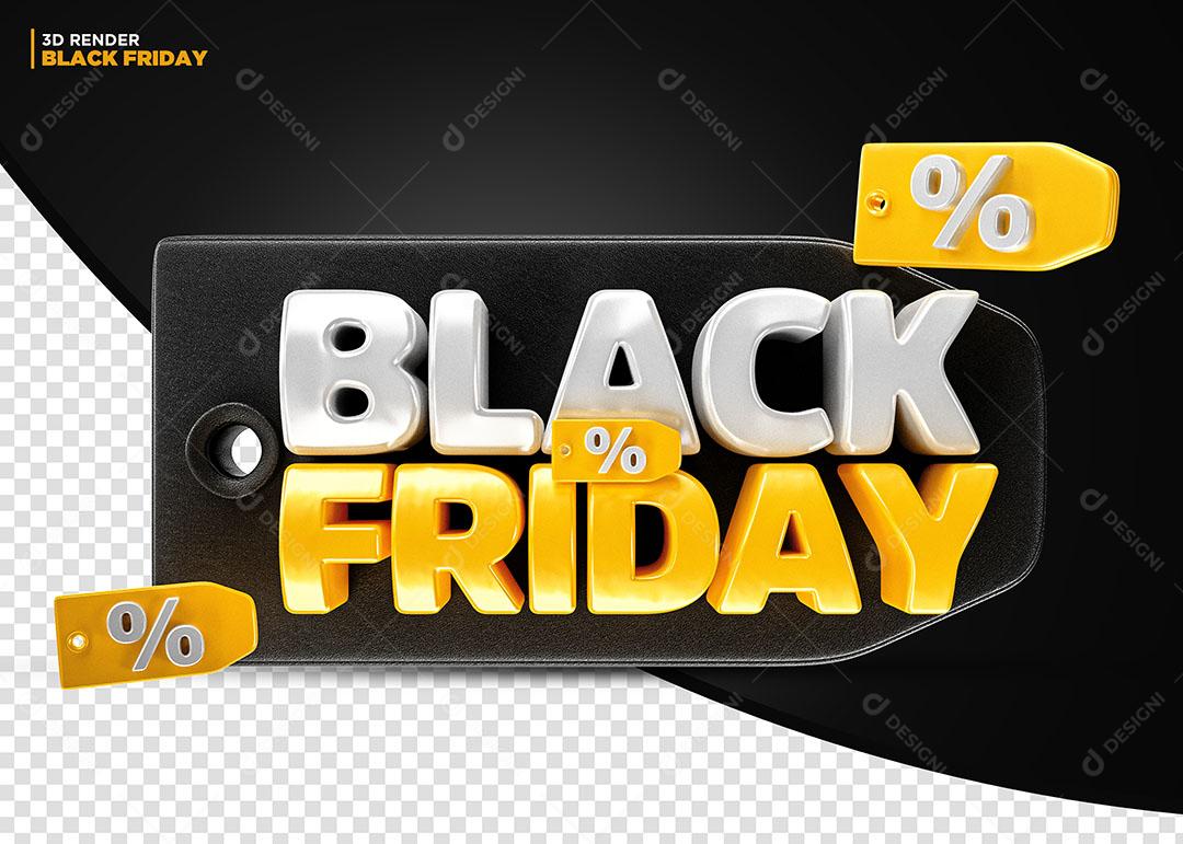 Black Friday Selo 3D Para Composição PSD