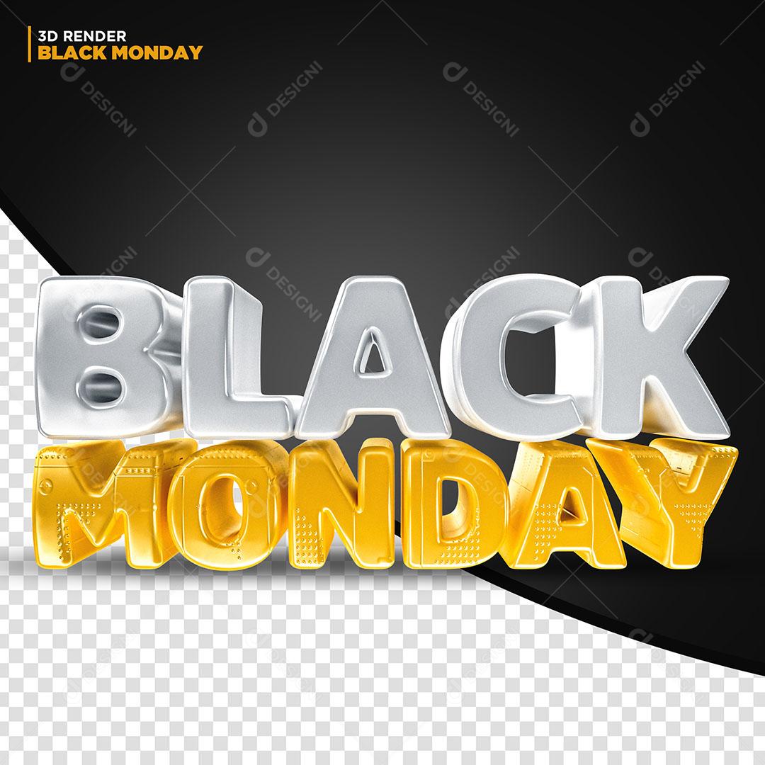Black Monday Texto 3D Para Composição PSD