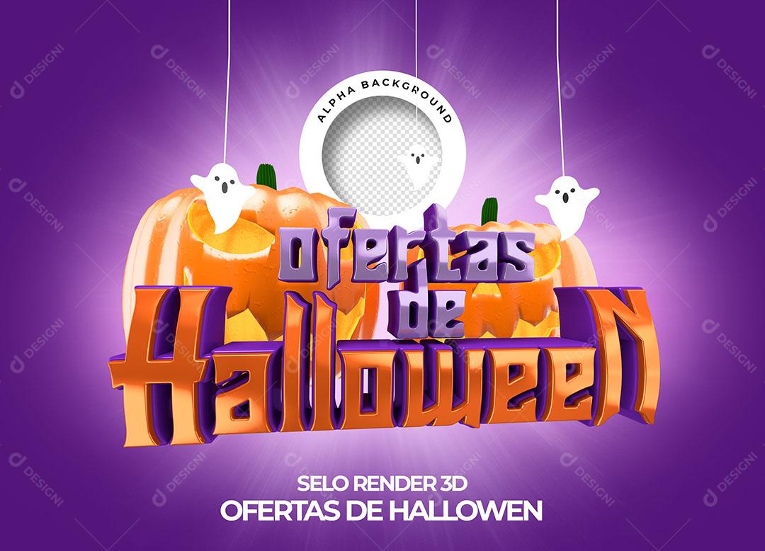 Ofertas de Halloween Selo 3D Para Composição PNG Transparente