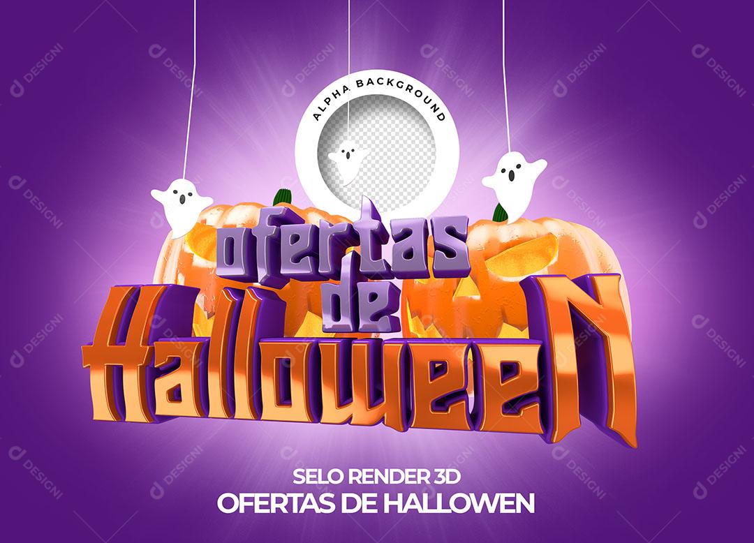 Ofertas de Halloween Selo 3D Para Composição PNG Transparente