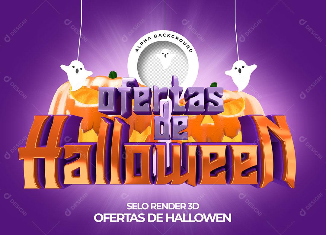 Ofertas de Halloween Selo 3D Para Composição PNG Transparente