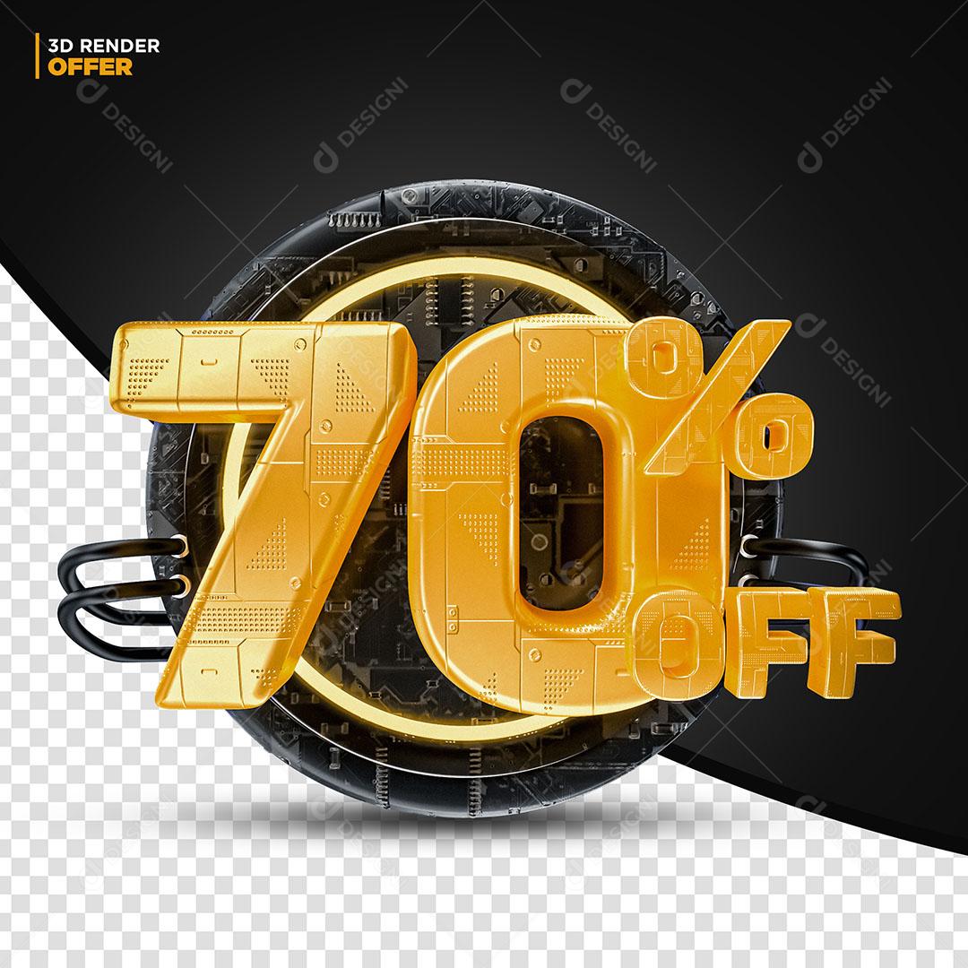 70% Off Elemento 3D Para Composição PSD