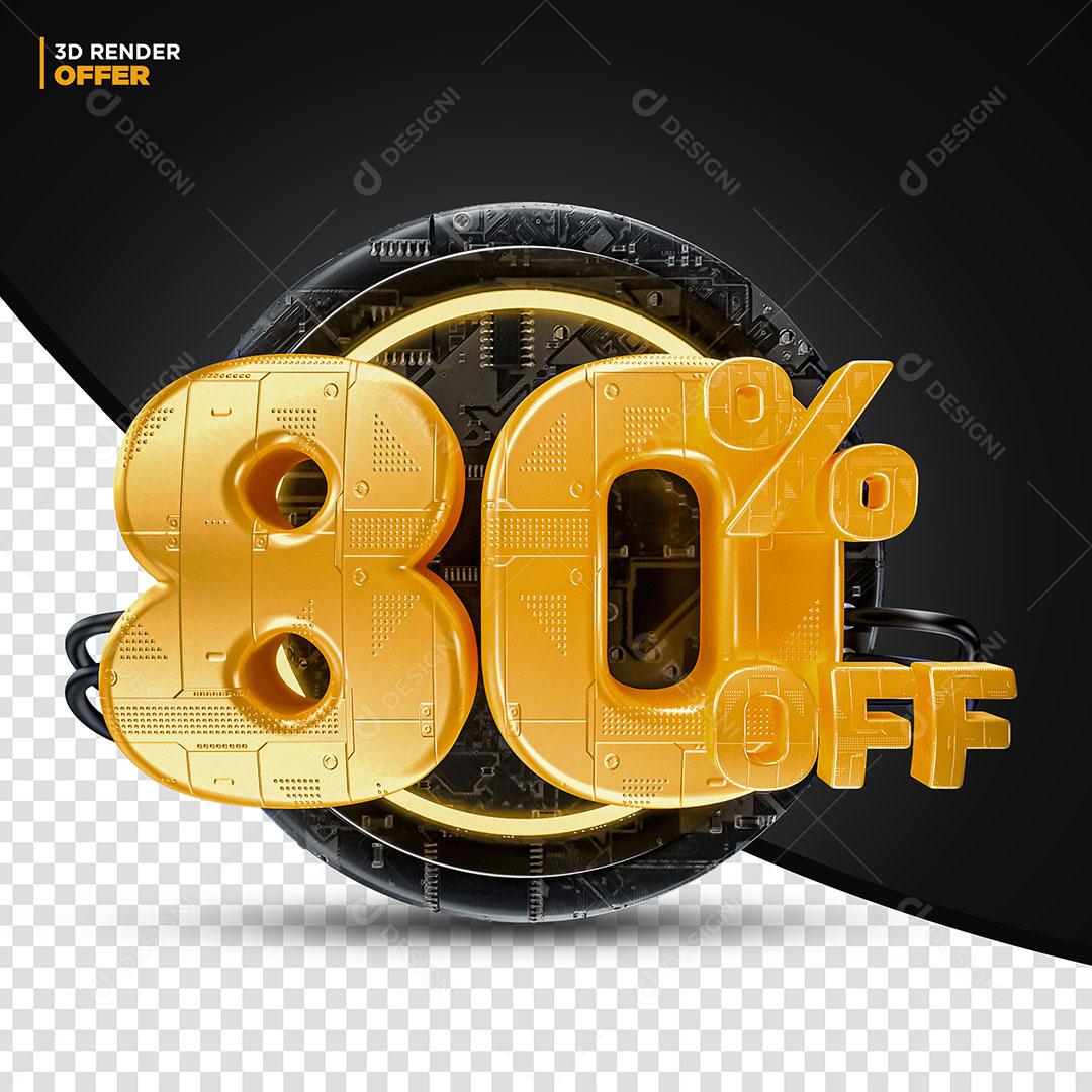 80% Off Elemento 3D Para Composição PSD