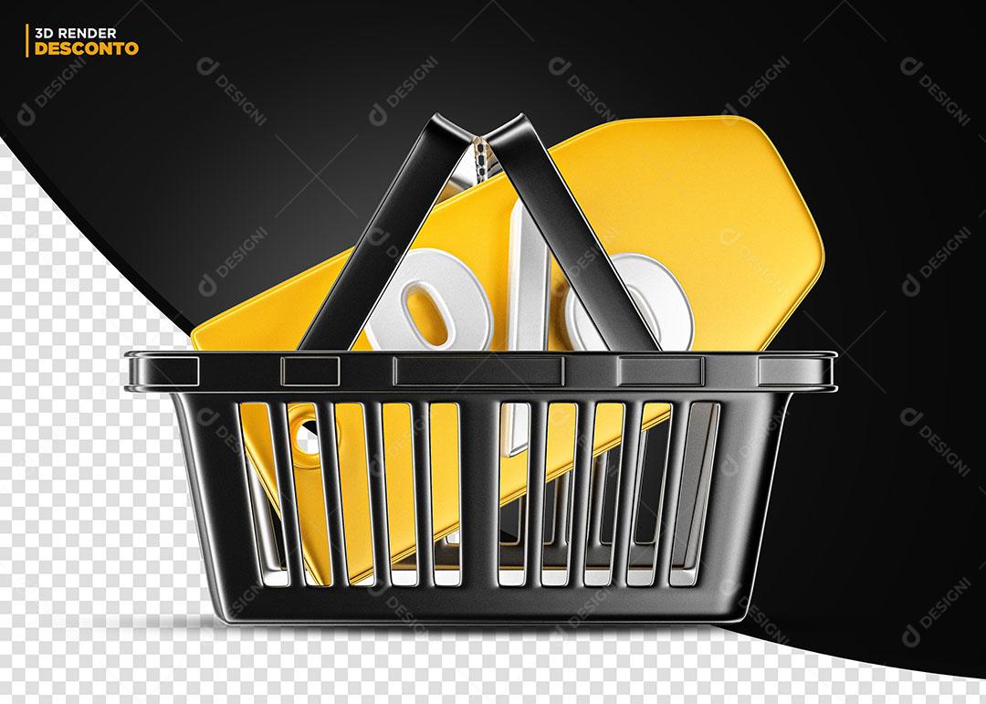 Cesta de Supermercado Elemento 3D PSD