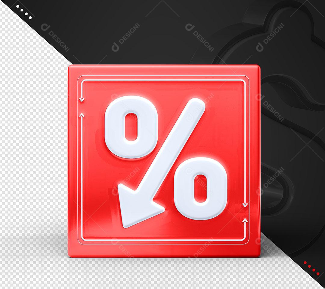 Porcentage %  Cubo Elemento 3D Para Composição PSD