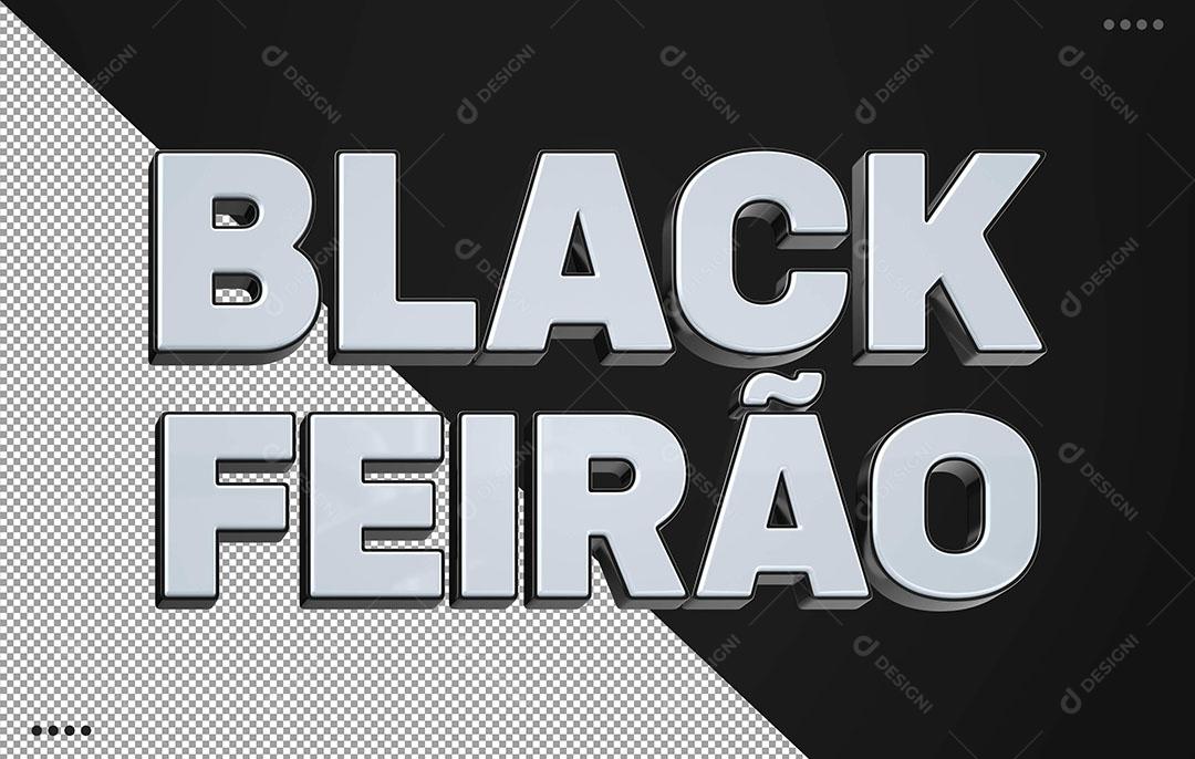 Black Feirão Texto 3D Para Composição PSD