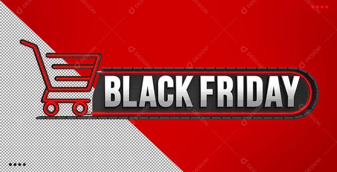 Black Friday Selo 3D Para Composição PSD