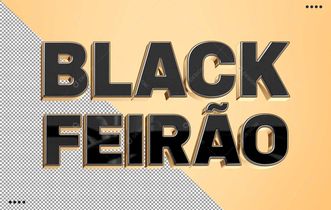 Black Feirão Texto 3D Para Composição PSD