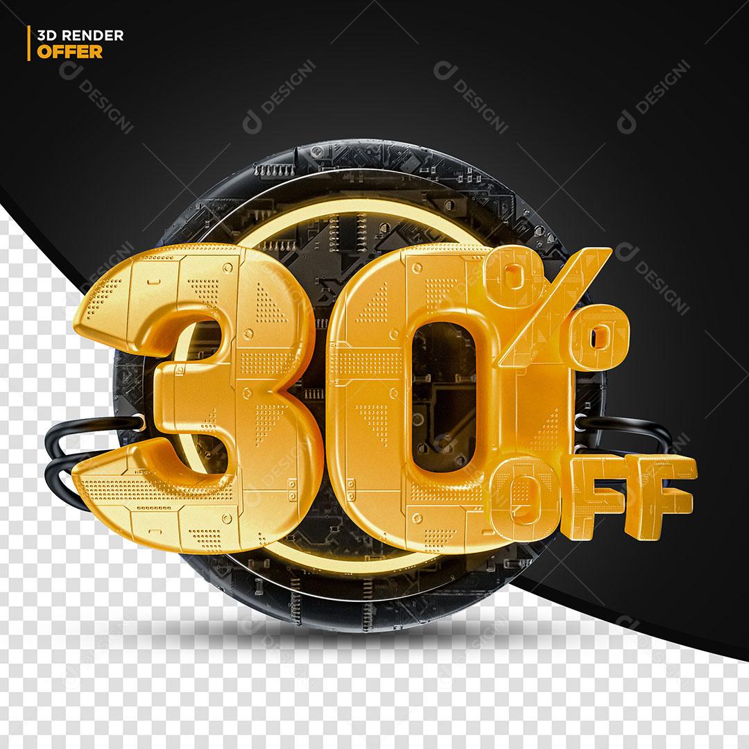 30% Off Elemento 3D Para Composição PSD