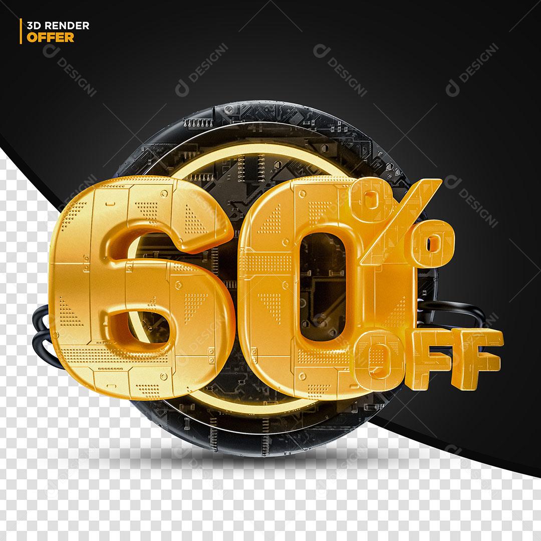 60% Off Elemento 3D Para Composição PSD