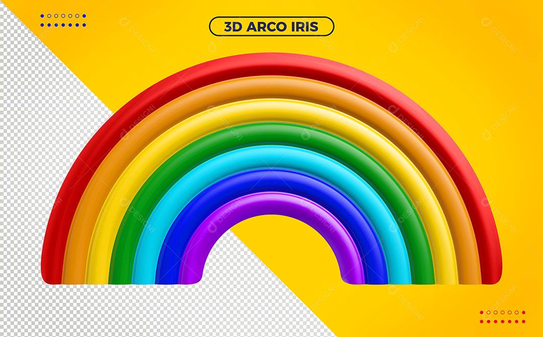 Arco Iris Elemento 3D Para Composição PSD Editável