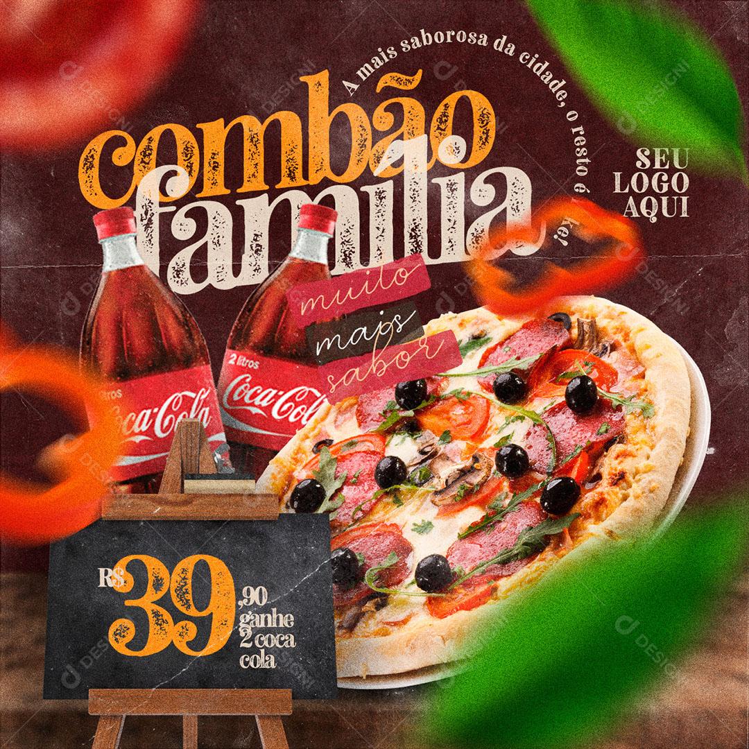 Post Feed Pizzaria Combão Família Social Media PSD Editável
