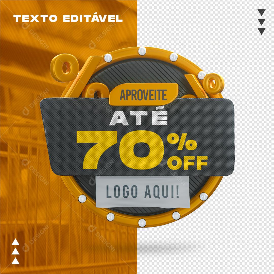 Selo 3D para Composição 70% OFF PSD Texto Editável