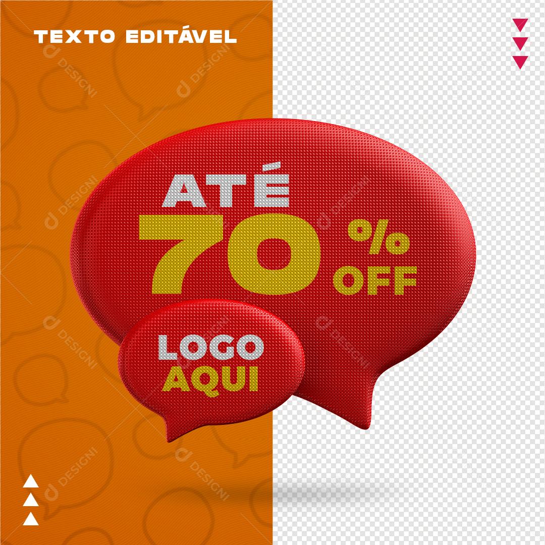 Selo 3D para Composição 70% OFF PSD Texto Editável