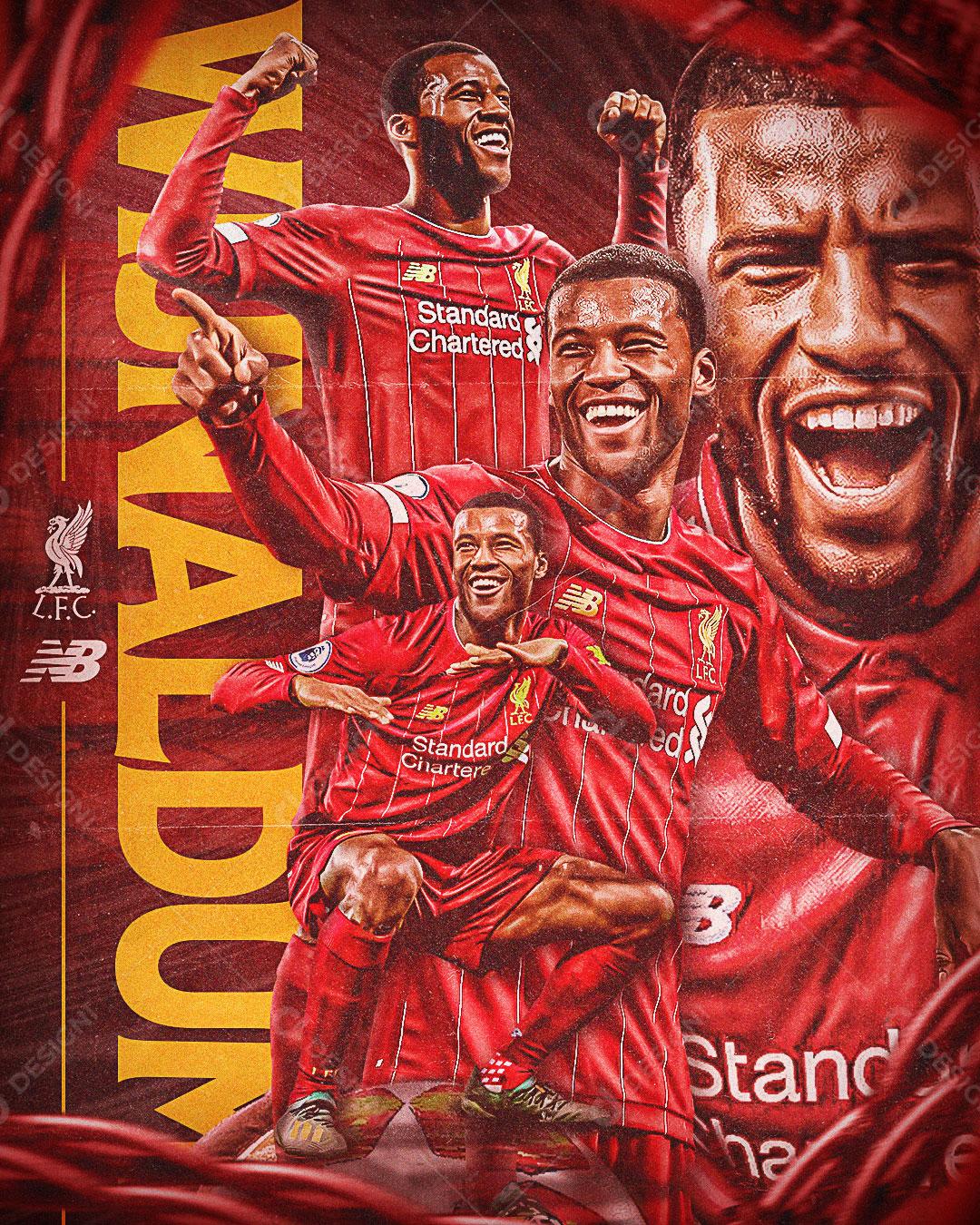 Flayer Wijnaldum Jogador De Futebol Social Media PSD Editável