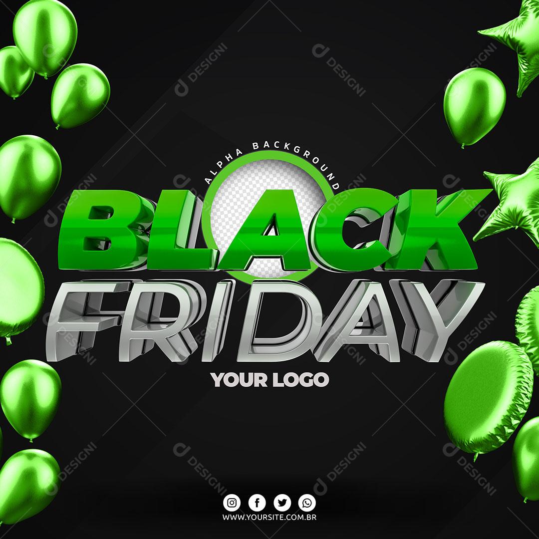 Black Friday Texto 3D Para Composição PSD Editável
