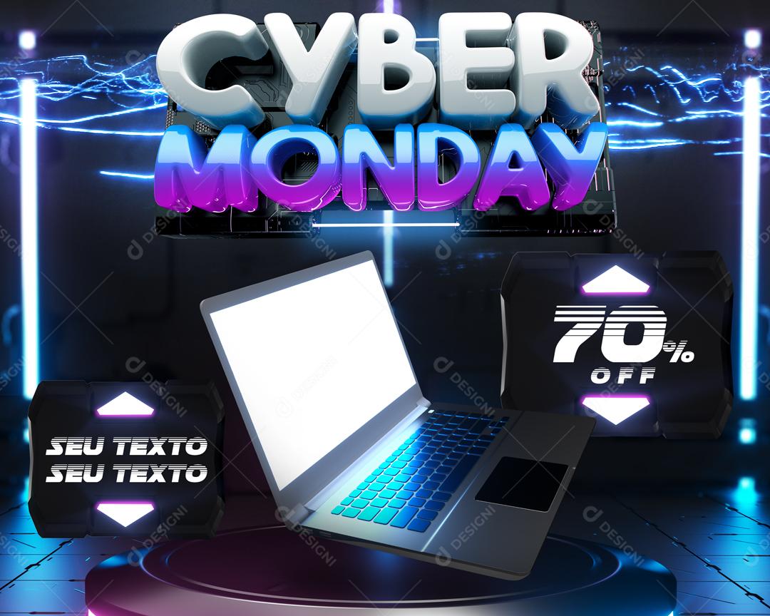 Post Feed Loja Cyber Monday Produto Eletrônico Social Media PSD Editável