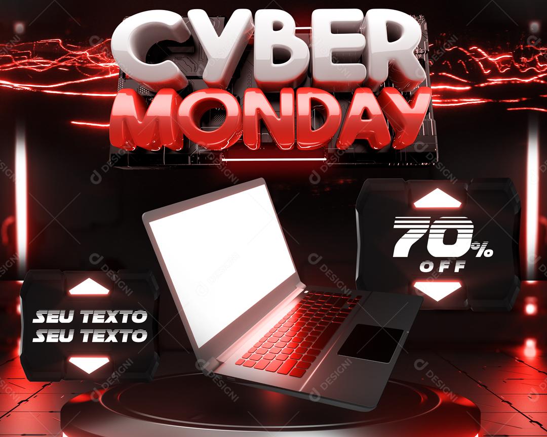 Post Feed Loja Cyber Monday Produto Eletrônico Social Media PSD Editável