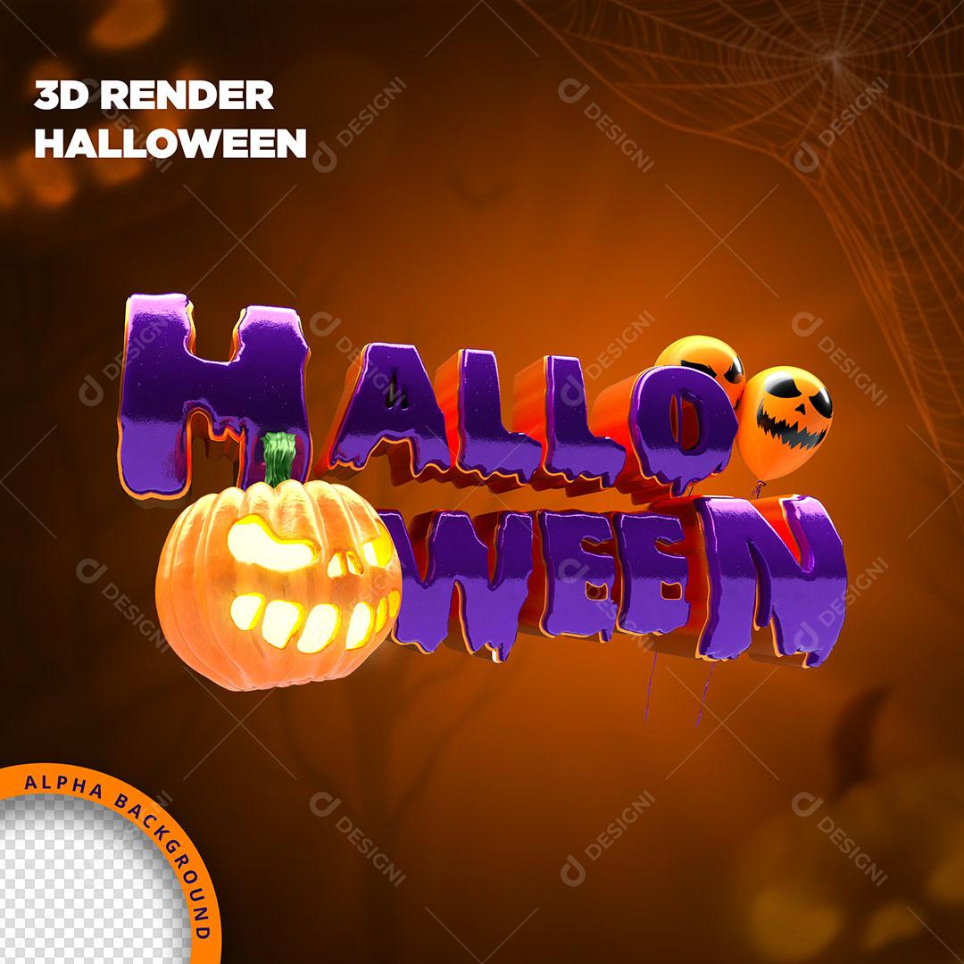 Halloween Selo 3D Para Composição PNG Transparente