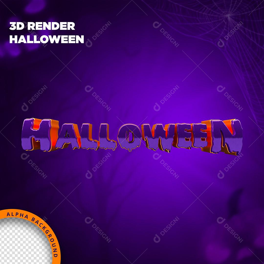 Halloween Texto 3D Para Composição PNG Transparente