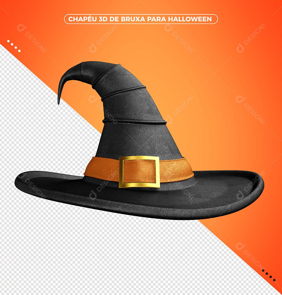 Chapéu de Bruxa para Halloween Isolado No Fundo Laranja PSD