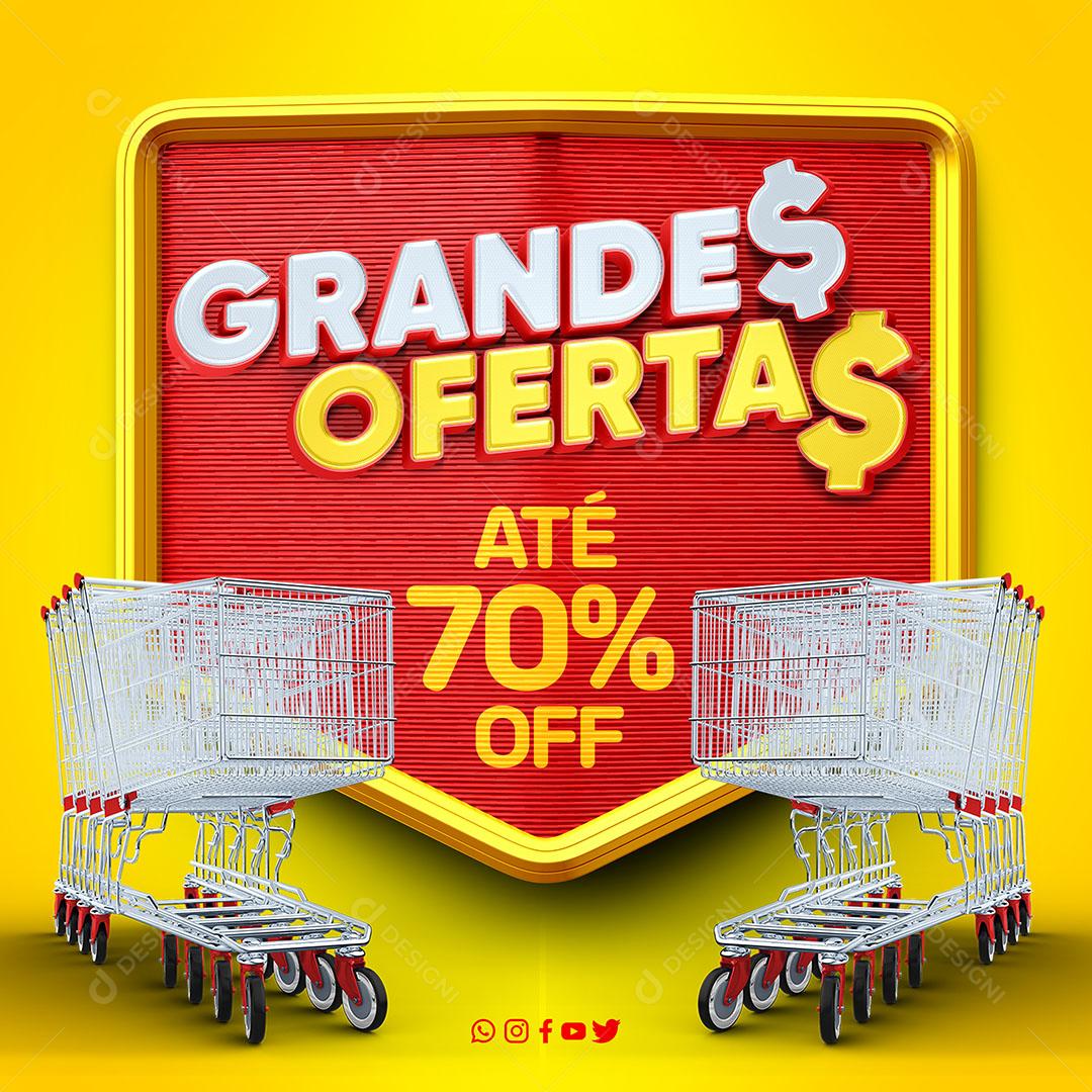 Post Feed Grandes Ofertas Desconto Texto Editável PSD