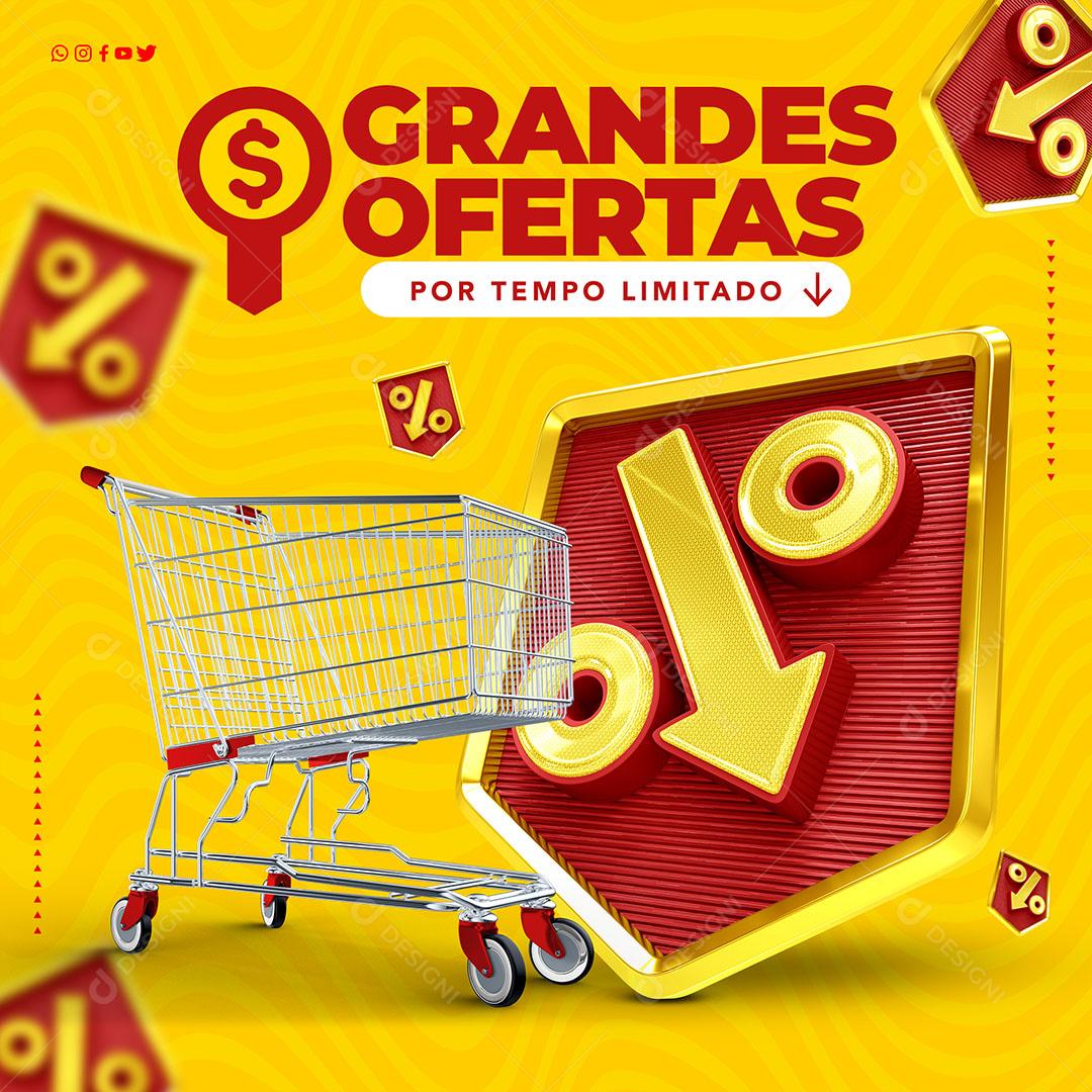 Post Feed Grandes Ofertas Por Tempo Limitado Texto Editável PSD