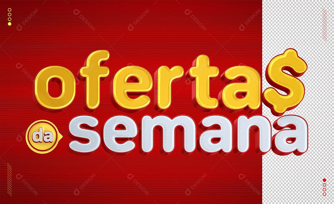 Selo 3D Ofertas da Semana Fundo Transparente PSD