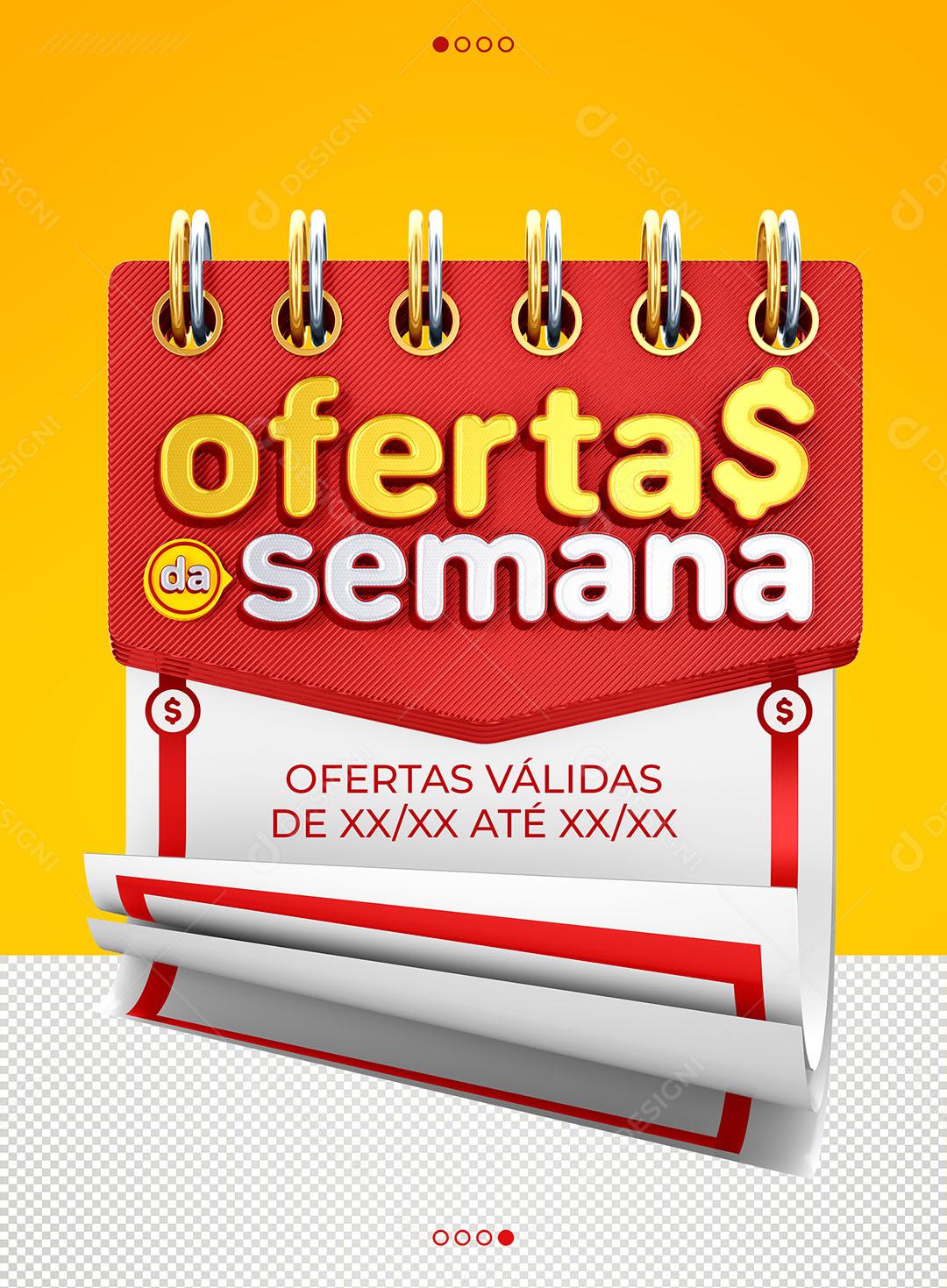 Selo 3D Ofertas da Semana Fundo Transparente PSD