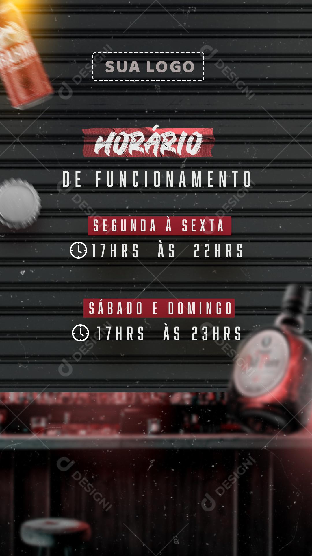 Post Story Distribuidora Horário de Funcionamento Social Media PSD Editável